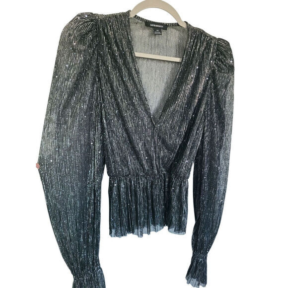 Sabina Musayev Liya Blouse Top Black Sequins Size XS - Picture 5 of 8